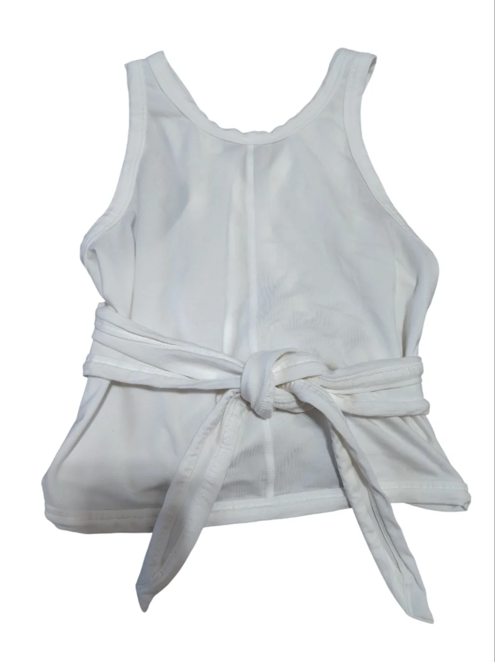 Lululemon It’s A Tie Tank Top White Wrap Waist Cinch Yoga Workout Size 6